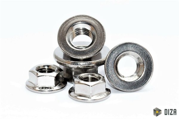 Sechskantmuttern mit Flansch DIN 6923 Edelstahl A2 M3 M4 M5 M6 M8 M10 V2A