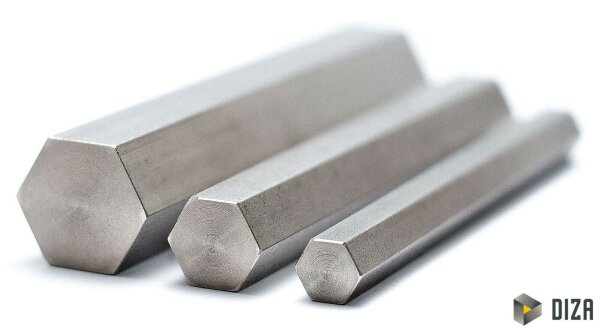 Sechskantstahl C45+C blank kaltgezogen h11 von SW 7 bis 50 Blankstahl 1.0503 1000mm SW19