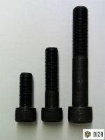 Zylinderschrauben DIN 912 Feingewinde 12.9 schwarz M8 - M16 ISO 12474 Schraube 10 M12x1,5x25