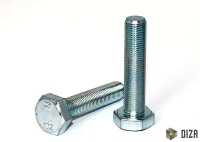 Feingewindeschraube Sechskantschraube DIN 961 10.9 verzinkt M8 M10 M12 M14 - M20 10 10x1,25x16