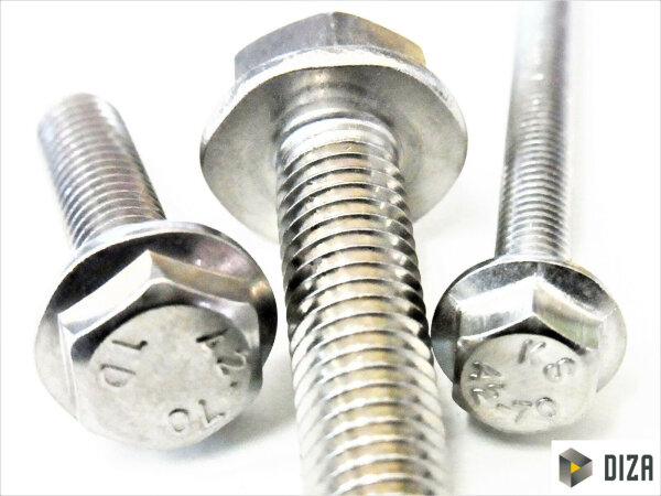 Sechskant Flanschschraube DIN 6921 A2 ohne Sperrverzahnung M5-M10 Edelstahl 25 Stück M8x45