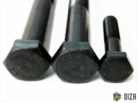 Sechskantschraube mit Schaft DIN 960 Feingewinde Stahl 10.9 Bolzen M8 - M22 2 12x1,5x120