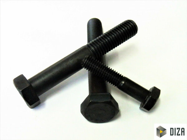 Sechskantschrauben mit Schaft DIN 931 10.9 schwarz M6 M8 M10 M12 M14 M16 -  M27 10 8x110