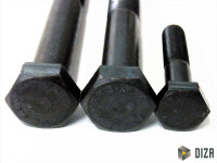 Sechskantschrauben mit Schaft DIN 931 10.9 schwarz M6 M8 M10 M12 M14 M16 -  M27 10 8x110