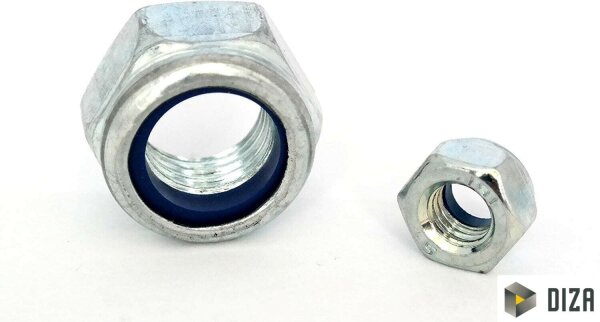 Sechskantmuttern DIN 985-8 mit Klemmteil mit Feingewinde Stahl gal.verzinkt  5 M12x1,5