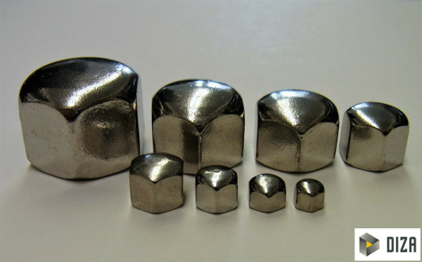 Hutmuttern niedrige Form DIN 917 A2 Sechskanntmuttern M3 - M16 Muttern